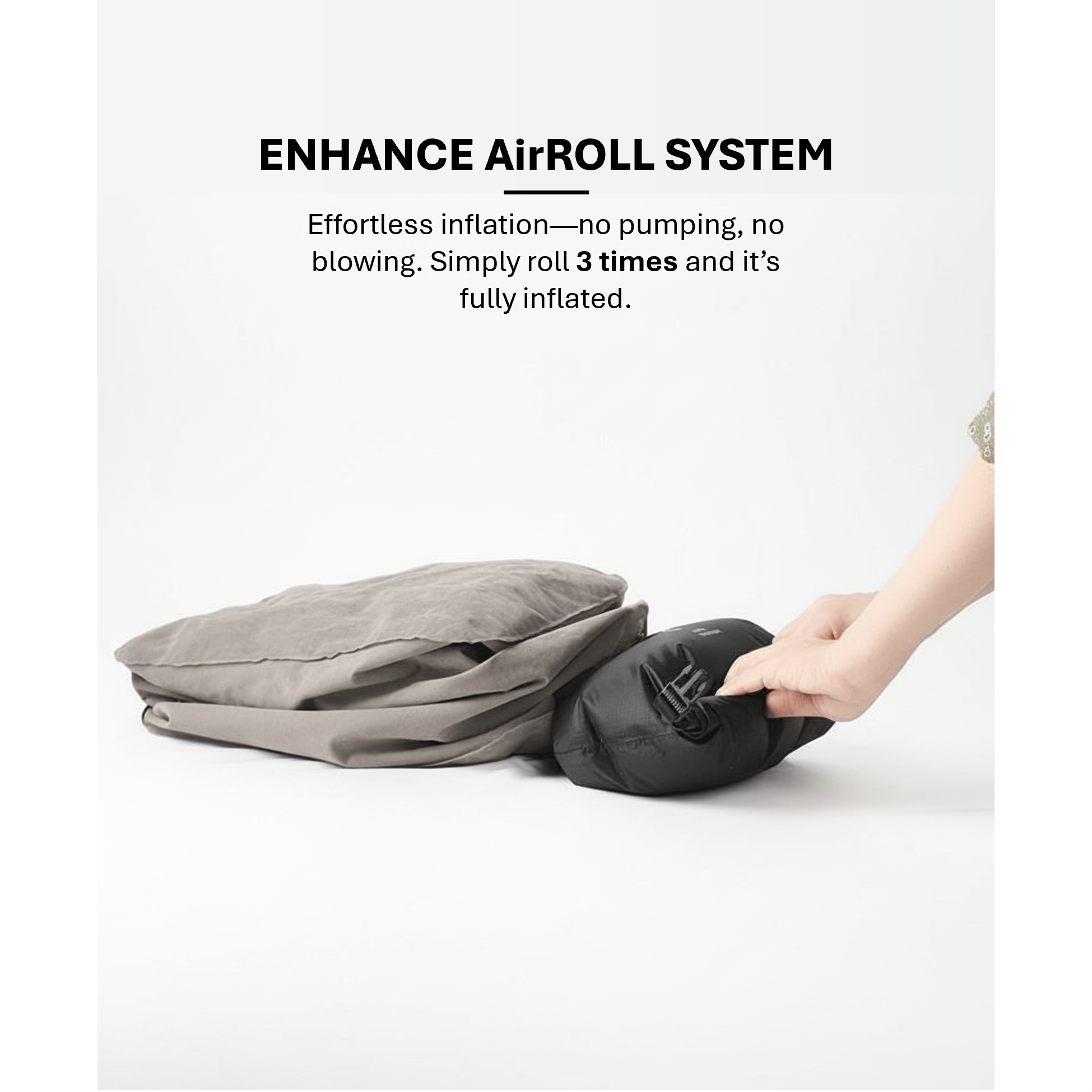 AirRoll Kids Travel Footrest - Fully inflated in just 3 rolls