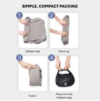 AirRoll Kids Travel Footrest - Fully inflated in just 3 rolls